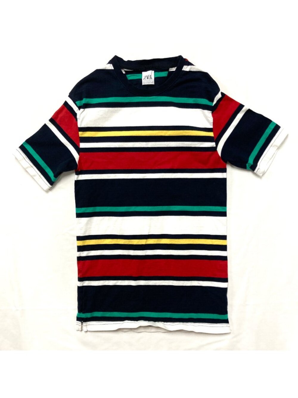 Zara Shirt Mens Size Small Slim Fit Colorblock Short Sleeve
